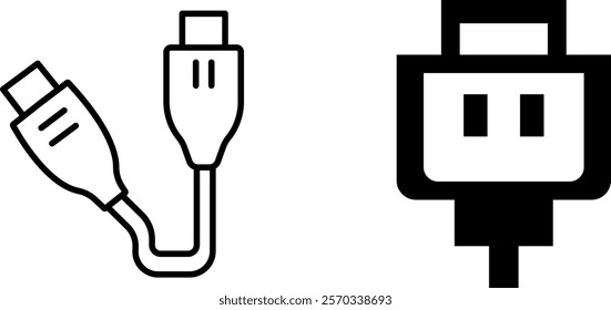 "LAN Connector Icon Representing Wired Network Connectivity, Data Transfer, and Ethernet Communication"