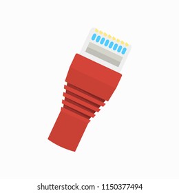 LAN connector on a white background. Vector illustration. EPS 10.