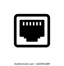 Lan connector (plug) vector icon illustration