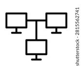 Lan Icon - Black Outline Icons Style For Networking and Business Technology