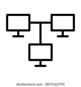 Lan Icon - Black Outline Icons Style For Networking and Business Technology