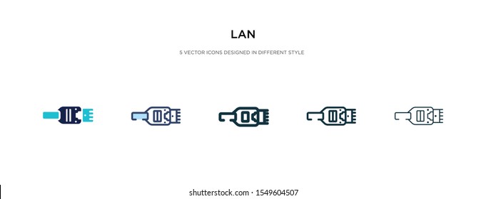 lan icon in different style vector illustration. two colored and black lan vector icons designed in filled, outline, line and stroke style can be used for web, mobile, ui