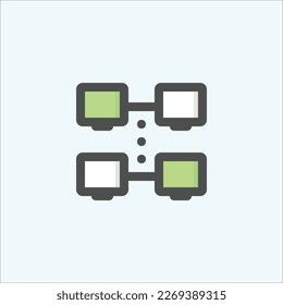  lan icon, isolated internet colored outline icon in light blue background, perfect for website, blog, logo, graphic design, social media, UI, mobile app