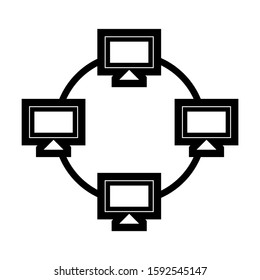 lan icon isolated sign symbol vector illustration - high quality black style vector icons
