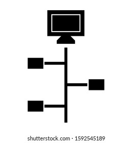 lan icon isolated sign symbol vector illustration - high quality black style vector icons
