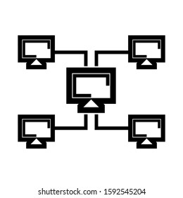 lan icon isolated sign symbol vector illustration - high quality black style vector icons
