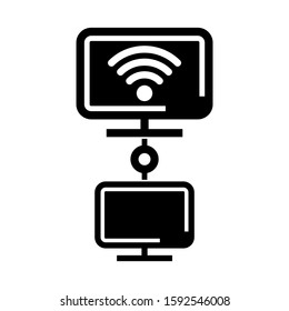lan icon isolated sign symbol vector illustration - high quality black style vector icons
