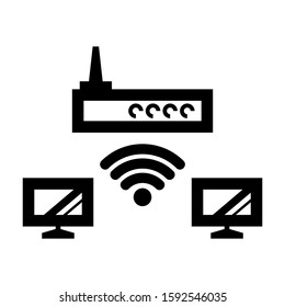 lan icon isolated sign symbol vector illustration - high quality black style vector icons
