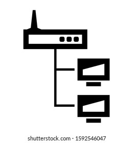 lan icon isolated sign symbol vector illustration - high quality black style vector icons
