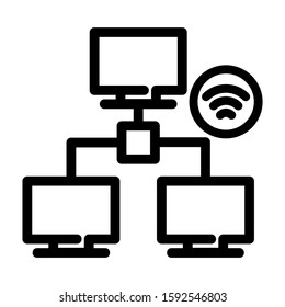 lan icon isolated sign symbol vector illustration - high quality black style vector icons
