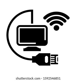 lan icon isolated sign symbol vector illustration - high quality black style vector icons
