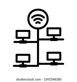 lan icon isolated sign symbol vector illustration - high quality black style vector icons
