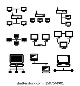 lan icon isolated sign symbol vector illustration - Collection of high quality black style vector icons
