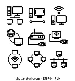 lan icon isolated sign symbol vector illustration - Collection of high quality black style vector icons

