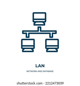 Lan icon. Linear vector illustration from network and database collection. Outline lan icon vector. Thin line symbol for use on web and mobile apps, logo, print media.