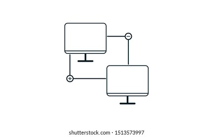 LAN icon. Local area network and connectivity usage. Vector illustration