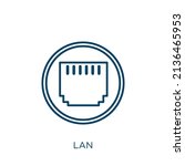 lan icon. Thin linear lan outline icon isolated on white background. Line vector lan sign, symbol for web and mobile