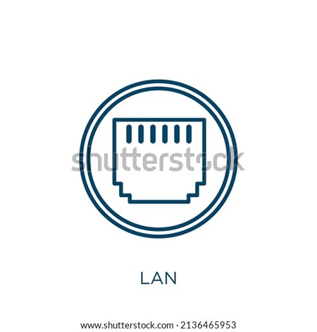 lan icon. Thin linear lan outline icon isolated on white background. Line vector lan sign, symbol for web and mobile