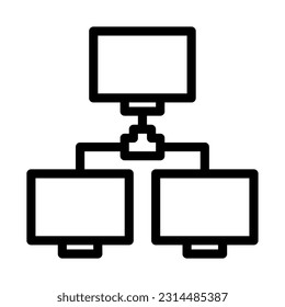 lan icon vector designed in detailed outline lineal style (64px artboard 2px stroke)
