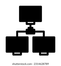 lan icon vector designed in detailed solid glyph style (64px artboard)