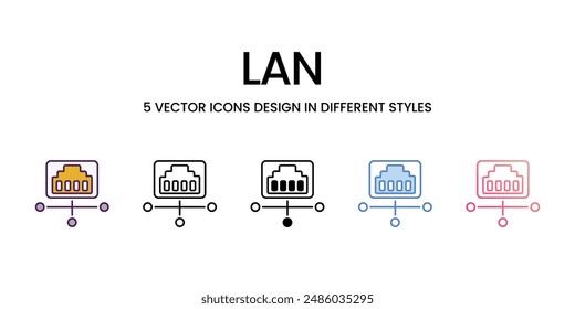 Lan Icons different style vector stock illustration