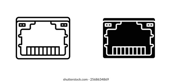 Lan icons in outline and fill. vector illustration for ui.