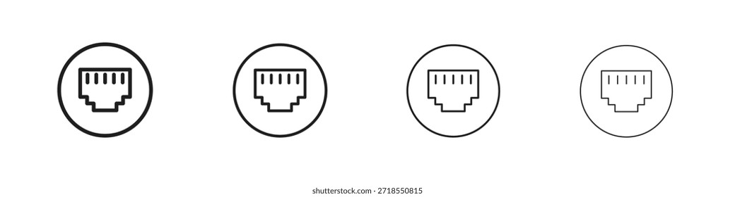 LAN-Symbole, Satz linearer Symbole. Schwarze lineare Palmensymbole