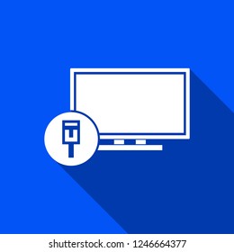LAN internet connection icon with shadow , sign design