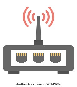 Lan Modem Flat Colored Icon

