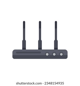 Lan modem icon flat vector. Device hub. Wireless network isolated