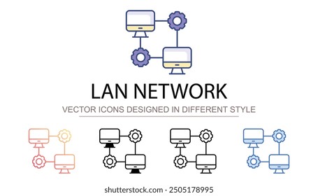 Lan Network icon design with white background stock illustration