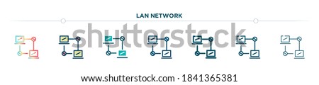 lan network icon designed in gradient, filled, two color, thin line and outline style. vector illustration of lan network vector icons. can be used for mobile, ui, web
