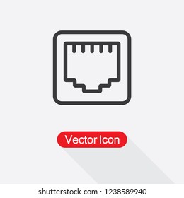 Lan Network Icon, Network Input Icon Vector Illustration Eps10