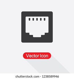 Lan Network Icon, Network Input Icon Vector Illustration Eps10