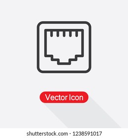 Lan Network Icon, Network Input Icon Vector Illustration Eps10