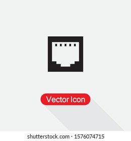 Lan Network Icon, Network Input Icon Vector Illustration Eps10