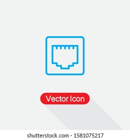 Lan Network Icon, Network Input Icon Vector Illustration Eps10