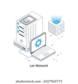 Lan network isometric stock illustration. EPS File stock illustration