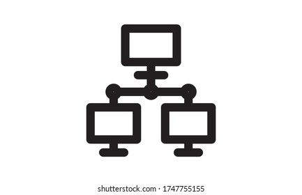 Lan network line icon concept lan network vector image