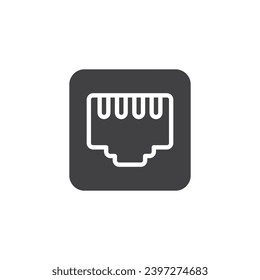 Lan Network vector icon. filled flat sign for mobile concept and web design. Ethernet Port glyph icon. Symbol, logo illustration. Vector graphics