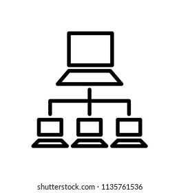 LAN Network Vector. Line vector. Isolate on white background.