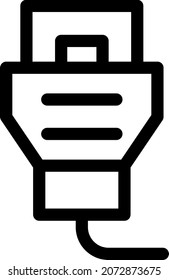Lan Outline Vector Icon Design
