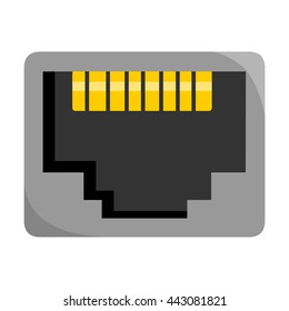 Lan port icon cartoon.
