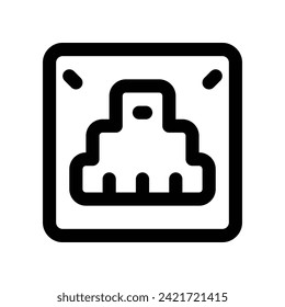 lan port icon. vector line icon for your website, mobile, presentation, and logo design.