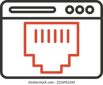 Lan Port Vector icon which is suitable for commercial work and easily modify or edit it
