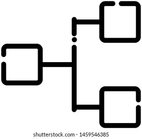 LAN topology outline icon. Computer elements. Networking