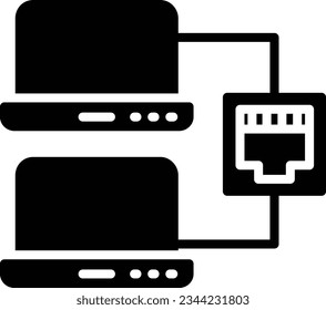 Lan Vector Icon Glyph Style