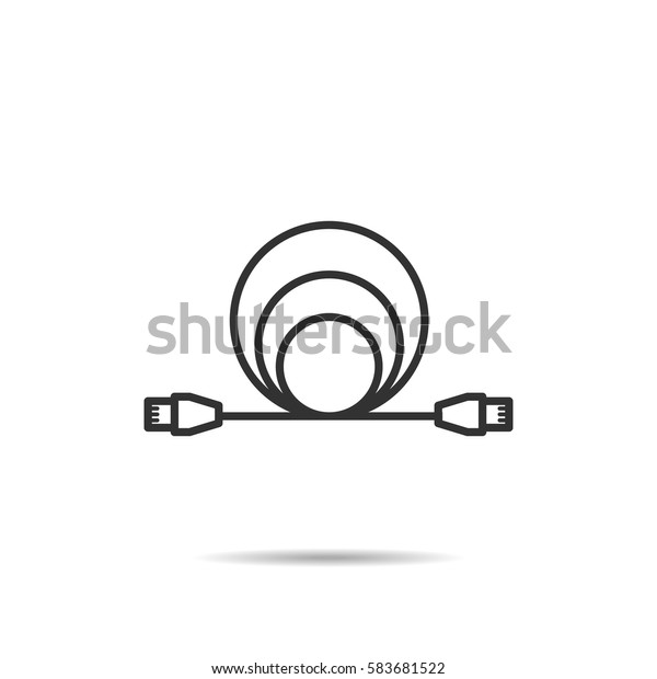 Lan Wire Cable Computer Icon Logo Stock Vector (Royalty Free) 583681522 ...