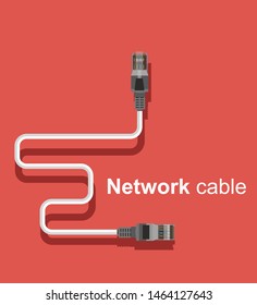 LAN wire, network cable side view