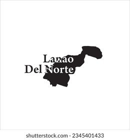 Lanao Del Norte Philippinen-Karte und schwarzes Buchstabendesign auf weißem Hintergrund